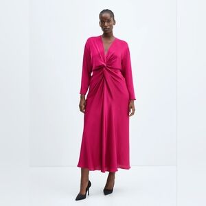Mango Pink Long Sleeve Dress